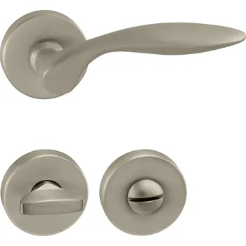 Dveřní kování TI - CLAUDIA - R 1938 klika/klika, rozety WC NP - Nikl perla (142)