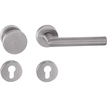Dveřní kování TI - FAVORIT - R 2002 rozety PZ, koule/klika pravá BN - Broušená nerez (16)