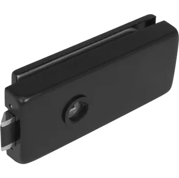 Dveřní kování TI - Zámek na skleněné dveře kování na sklo bez otvoru 4010 BS - Černá matná (153)