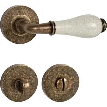 Dveřní kování MPK - LEONTINA - R klika/klika, rozety WC OBA - Antik bronz