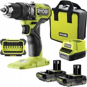Vrtačka RYOBI aku vrtačka 2x2,0Ah Nabíječka + Moment + Sada bitů