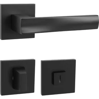 MPK - HOLLY - HR SQ6 rozety WC, klika/klika BS - Černá matná