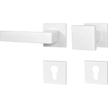 MPK - HIT - HR SQ6 rozety PZ, madlo/klika levá WS - Bílá matná