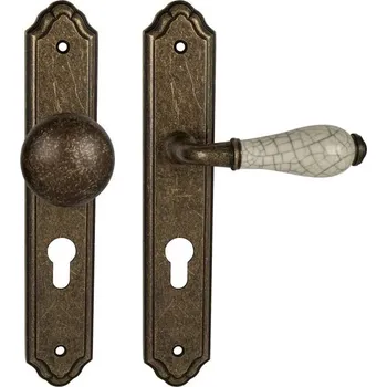 MPK - LEONTINA - SO PZ otvor pro vložku, 72 mm, koule/klika pravá OBA - Antik bronz