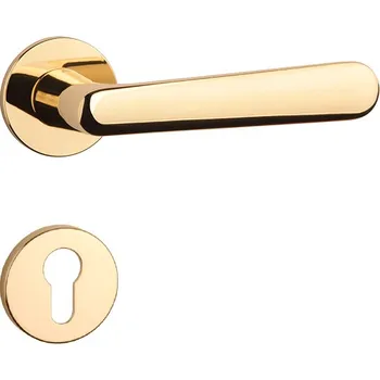 Dveřní kování AS - ARIA - R 5S klika/klika, rozety PZ OLV - Mosaz leštěná lakovaná