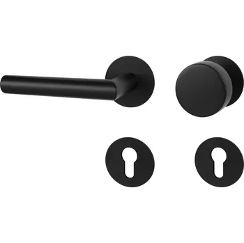 Dveřní kování MPK - FAVORIT 22 - R 3SM rozety PZ, koule/klika levá BS - Černá matná