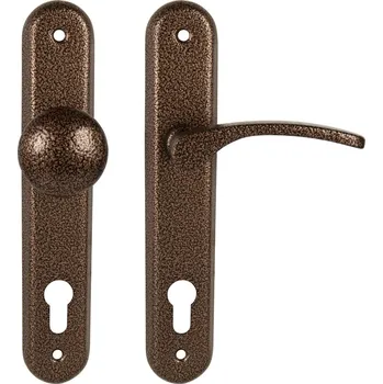 Dveřní kování KE - LAURA - SO PZ otvor pro vložku, 72 mm, koule/klika pravá AH - Antik hnědá