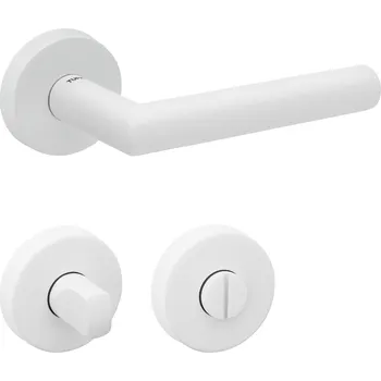 Dveřní kování TI - FAVORIT - R AP 2002 klika/klika, rozety WC WS - Bílá matná (152)