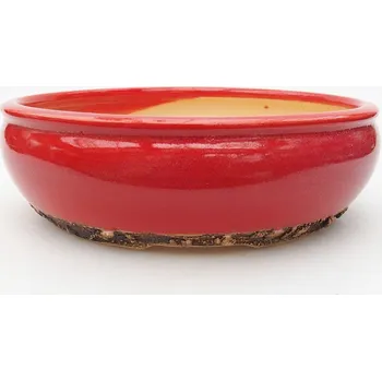 Květináč Keramická bonsai miska 18,5 x 18,5 x 6 cm červená 1417-M25-5495