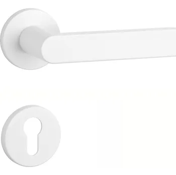 Dveřní kování AS - ALORA - R 7S klika/klika, rozety PZ WS - Bílá matná
