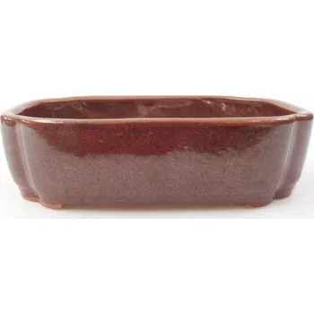 Květináč Keramická bonsai miska 15 x 11,5 x 4,5 cm hnědá 1377-M25-4734