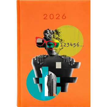 Kalendář Knižkový kalendář 2026 A5 Cute Cups oranžový