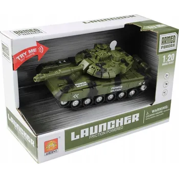 autíčko Tank na baterie se světlem a zvukem, 16 cm