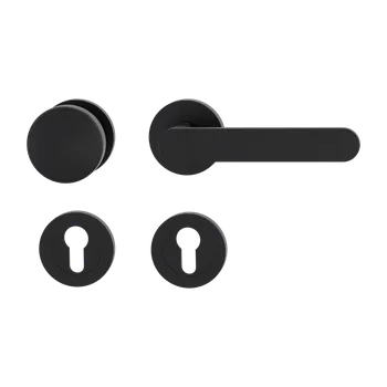 Dveřní kování GK - AVUS GK4 - R rozety PZ, koule/klika pravá Grafit černá (28)