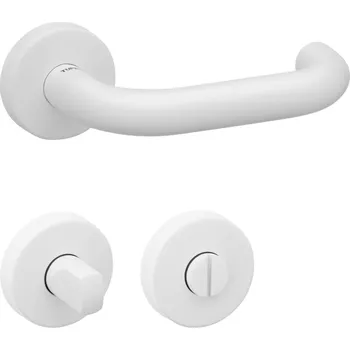 Dveřní kování TI - COSLAN - R 2000 klika/klika, rozety WC WS - Bílá matná (152)