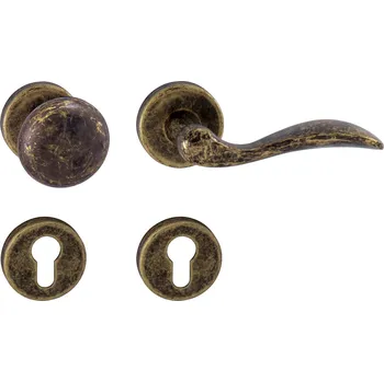 Dveřní kování TI - LEA - R 1948 rozety PZ, koule/klika pravá OBA - Antik bronz (46)
