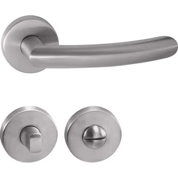 Dveřní kování TI - NERO - R 2233 klika/klika, rozety WC BN - Broušená nerez (16)