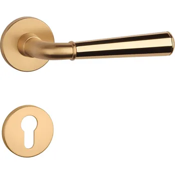 Dveřní kování ASM - MARIGOLD 2 - R 7S klika/klika, rozety PZ OLS/OLV - Mosaz broušená / mosaz leštěná lakovaná