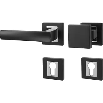 MPK - HOLLY - HR rozety PZ, madlo/klika levá BS/OC - Černá matná / chrom lesklý