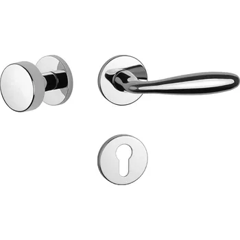 Dveřní kování AT - VERBENA - R 7S rozety PZ, koule/klika pravá OC - Chrom lesklý
