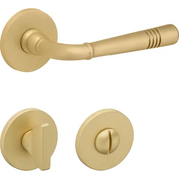 Dveřní kování TI - DIADEM - R 4009 5S klika/klika, rozety WC OLS - Mosaz broušená (158)