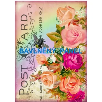 Panel bavlna - KVĚTINY-164-40