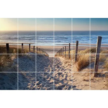 Obraz Sada dekorativních nálepek na obklady Cesta na pláž 24 ks 15 x 15 cm