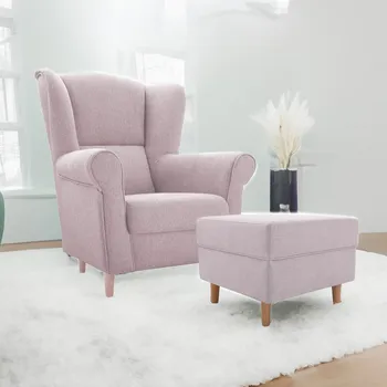 Sedací souprava IDZ LOFT 1 + taburet LOFT Růžová Avra 10