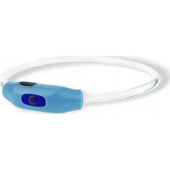 Obojek pro psa HAPPET SVÍTÍCÍ LED OBOJEK PRO PSA MODRÝ M 55CM