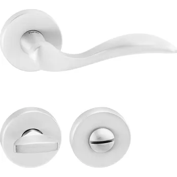 Dveřní kování TI - LEA - R 1948 klika/klika, rozety WC WS - Bílá matná (152)