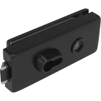 Dveřní kování TI - Zámek na skleněné dveře kování na sklo PZ otvor 4011 BS - Černá matná (153)