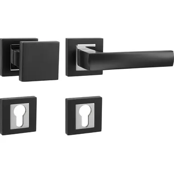 MPK - HOLLY - HR rozety PZ, madlo/klika pravá BS/OC - Černá matná / chrom lesklý