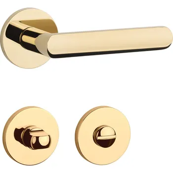 Dveřní kování AT - FRAGOLA - R 7S klika/klika, rozety WC OLV PVD - Mosaz leštěná lakovaná PVD