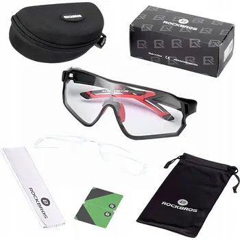 Cyklistické brýle Rockbros 10035 fotochromatické UV400 - černo-červené