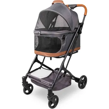 Kočárek Wonderfold Pet Kočárek P2 pro psy 3v1 do 9kg (kočárek+autosedačka+přepravka) graphite grey