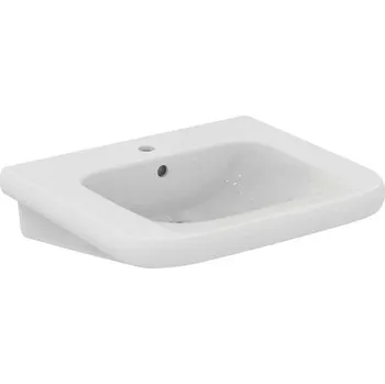 Umyvadlo Ideal Standard Contour 21+ Umyvadlo bezbariérové 65x56 cm, s přepadem, otvor pro baterii, SmartGuard+, bílá