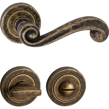 Dveřní kování TI - CARLA - R 738 klika/klika, rozety WC OBA - Antik bronz (46)