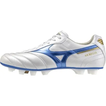 Kopačky Mizuno MORELIA II ELITE FG - White/Laser Blue/Gold Velikost: 47.0