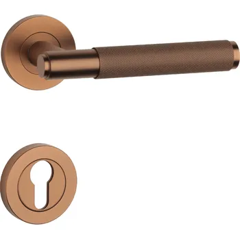 SH - OVAL - R 1741 PRO 8 MM klika/klika, rozety PZ CUM PVD - Měď matná PVD