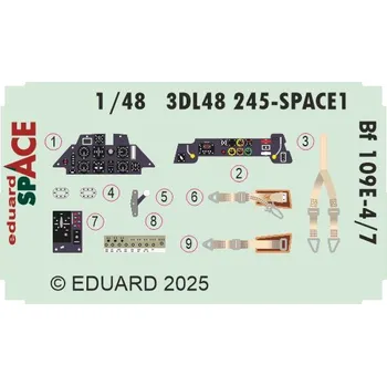 Plastikový model Eduard 1/48 Bf 109E-4/7 SPACE (TAMIYA)