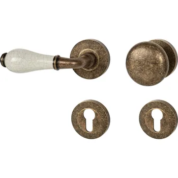 MPK - LEONTINA - R rozety PZ, koule/klika levá OBA - Antik bronz