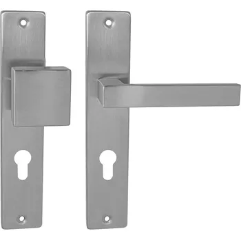 MPK - QUADRA - SH PZ otvor pro vložku, 90 mm, madlo/klika pravá BN - Broušená nerez