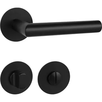 Dveřní kování MPK - FAVORIT 22 - R 3SM klika/klika, rozety WC BS - Černá matná