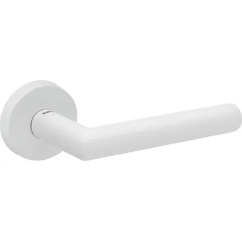 Dveřní kování TI - FAVORIT - R AP 2002 klika/klika, bez spodní rozety WS - Bílá matná (152)