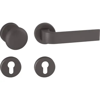 Dveřní kování TI - CINTO - R 2732 rozety PZ, koule/klika pravá T - Titan (141)