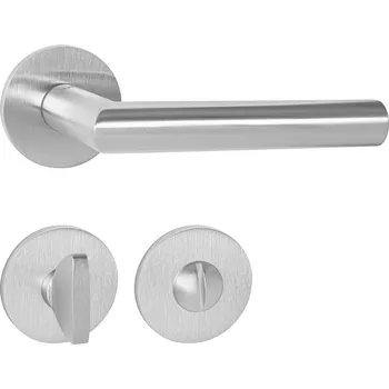 Dveřní kování TI - FAVORIT - R 2002 5S klika/klika, rozety WC BN - Broušená nerez (16)