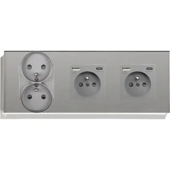 Elektrická zásuvka Elektrická Zásuvka USB nástěnná BSEED šedá
