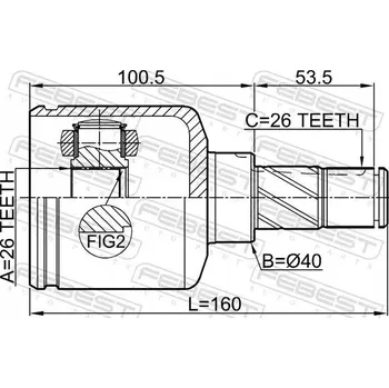 Poloosa kola Febest 3511-NL32WDMTLH Sada kloubu, hnací hřídel