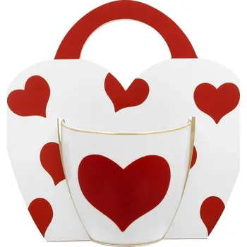 DUO porcelain DP - Porcelánový hrnek v srdci Červené plné srdce - 460 ml