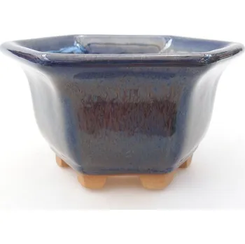 Květináč Keramická bonsai miska 10,5 x 9,5 x 5,5 cm modrá 1395-M24-5197